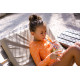 Detské dievčenské plavky s dlhým rukávom UPF 50+ Srdiečka | Swim Essentials